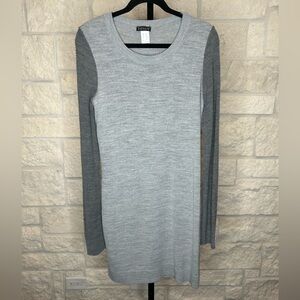 Venus Sweater Dress Long Sleeves Size Large Two Tone Grey